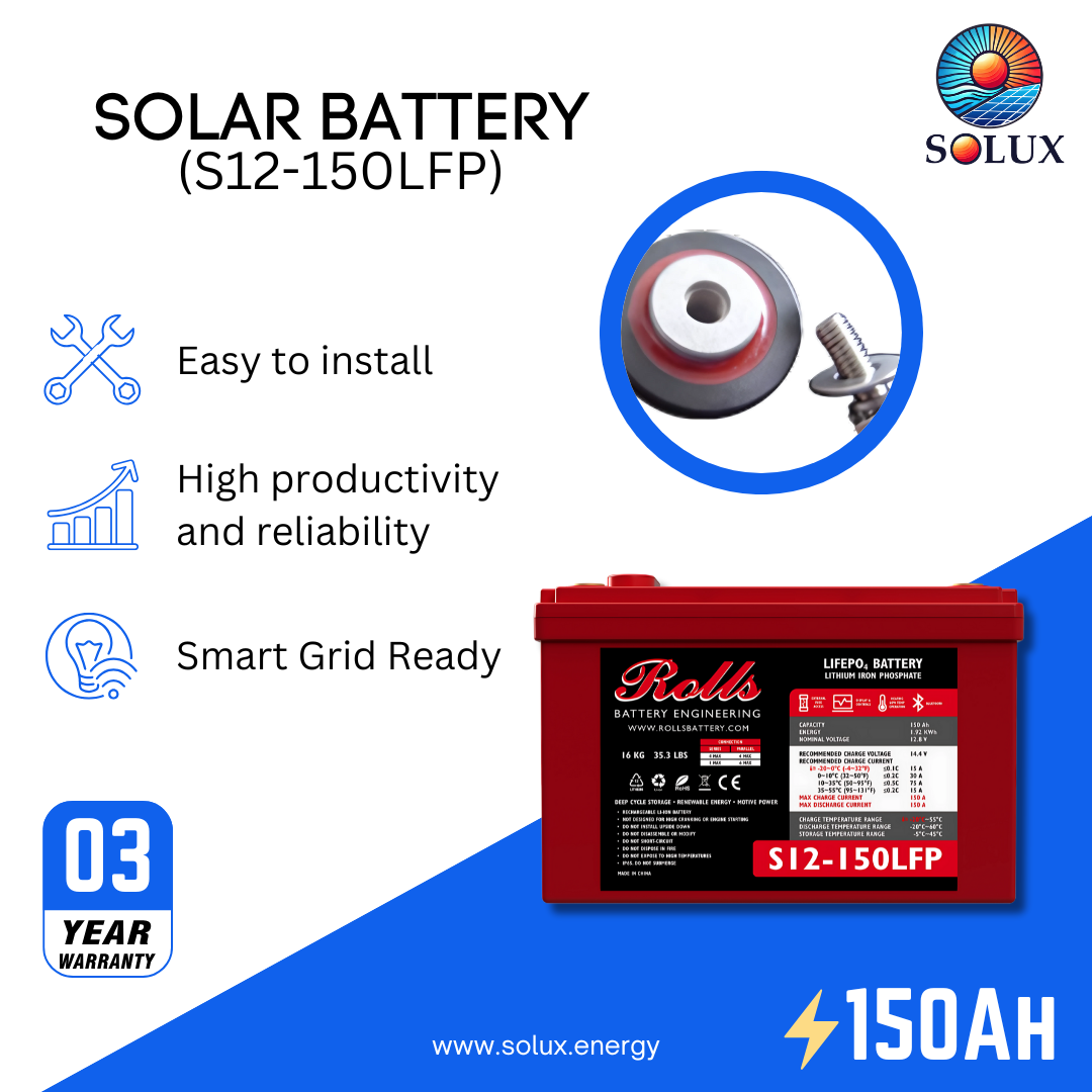 This is an image of Rolls Surrette S12-150LFP 12V 150Ah Lithium Battery